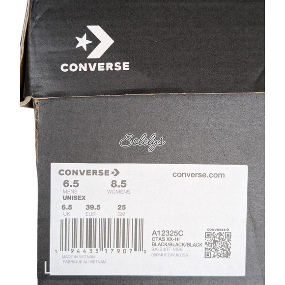 Converse CTAS XXHI Black Yellow Custom Elastic Lace Knee High Sneaker Womens 8.5 - Picture 6 of 10